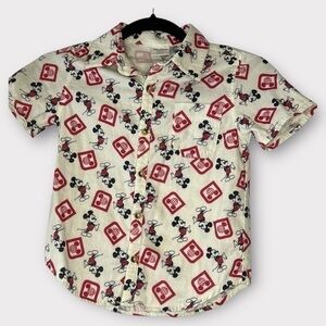 Disney Parks Forever By Junk Food Retro Mickey Mouse Button Up Shirt Boys Small